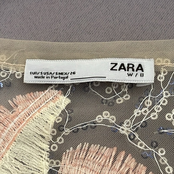 Zara Sheer sequined Top blouse size S - Picture 3 of 3